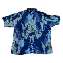 Puritan Mens Hawaiian Shirt XL Short Sleeve Multicolor W/Pocket Blue Green - £8.64 GBP