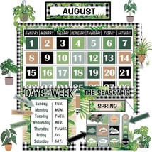 Greenery Calendar Bulletin Board Set for Classroom Decoration Boho Green... - £26.34 GBP