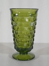 Vintage Indiana Colony Whitehall GREEN CUBIST Footed Tea GLASS 12 Oz Replacement - £11.67 GBP