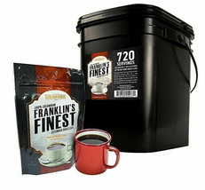 Franklin&#39;s Finest Survival Coffee 720 Serving Emergency Bucket 25 Year Life - $133.54