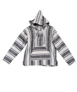 Vtg 90s Molina Mexican Baja Hoodie, Men&#39;s M Black &amp; White Pullover Grung... - $38.29 CAD