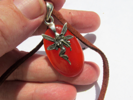 Carnelian Fairy Pendant With Cord, 925 Silver, One of a Kind  - £25.54 GBP
