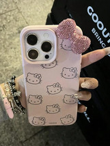 Sanrio Cute Hello Kitty Leather Bow Knot Phone Case for iPhone Stylish Durable - $7.66