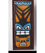 Totem Fused Art Glass Wood Treasure Box Jewelry Tea Bags Ecuador - £35.00 GBP