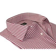 Men Mondego 100% Cotton Dress Sport Classic Business shirt A9100 Red checker box image 2