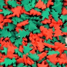 CHRISTMAS THEMED DIY SPRINKLES, Xmas trees red green confetti For Kids C... - £5.49 GBP