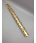 Vintage Wooden Brass Tie &amp; Belt Rack Jewelry or Scarf Wall Mounted Organ... - $300.87 MXN