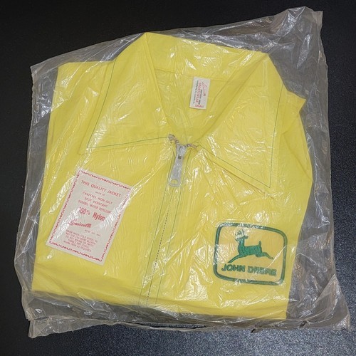 VTG 70s Louisville John Deere Yellow Nylon Lightweight Jacket USA Adult ... - $103.55