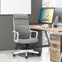Adjustable Mesh Office Chair with Heating Support Headrest-Gray - Color: Gray - £143.77 GBP