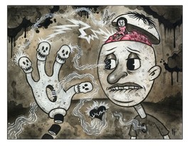 4 FINGERS OF DEATH 12x18&quot; signed print By Frank Forte Pop Surrealism Betty Boop - £18.27 GBP