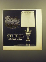 1960 Stiffel Lamp Advertisement - Metal oval urn on pedestal - $14.99