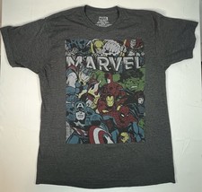 Marvel T Shirt Mens Large Gray Logo Crew Tee Graphic Cotton 1 - £11.93 GBP