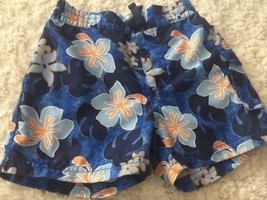 Sonoma Baby Boys Blue White Orange Flowers Leaves  Swim Trunks Bottoms 1... - $3.92