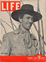 GARY COOPER SIGNED MAGAZINE COVER - The Westerner - A Farewell to Arms 1... - £335.59 GBP