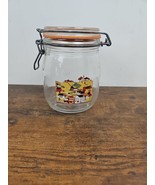 VTG Arc Glass Canister Jar Bail Lid 3/4 L France Remplissage Rare Town S... - £7.95 GBP