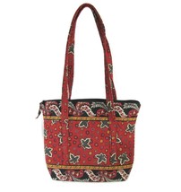 Vera Bradley Villager Shoulder Bag Red Coin Maple Leaf Vtg  Retired  Purse 90&#39;s - £25.68 GBP