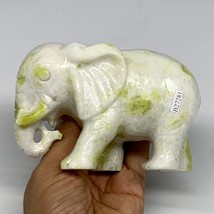 1.7 lbs, 5&quot;x3.2&quot;x2.1&quot; Natural Solid Serpentine Elephant Figurine @China,... - £47.19 GBP