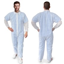 White Disposable Coveralls for Men and Women, Large. Pack of 5 Lab Coveralls... - £20.78 GBP