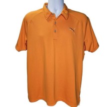 Puma Sport Lifestyle Golf Polo Shirt Mens L Orange Short Sleeve Performance Logo - £19.45 GBP