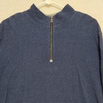 Robert Graham Mens Sweater Sz 2XL Blue 1/4 Zip Up Jacket Classic Fit - $52.87