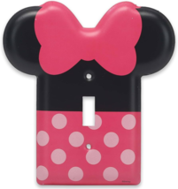 Minnie Mouse Ears Standard Light Switch Cover Plate Pink Black Girls Bed... - £10.27 GBP