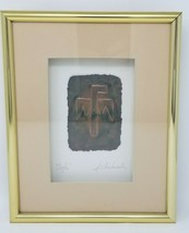 Eagle God Etched Copper Art Southwest American Framed Vintage  - £46.24 GBP