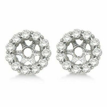 14K Plaqué or Blanc Simulé Diamant Oreilles Vestes Pour 6mm Clous (1.00ct) - £70.68 GBP