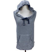 Anthropologie Splendid Sleeveless Longer Hoodie Pockets Striped Knit Top... - $17.99