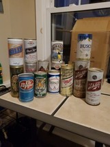 Lot of 15 Vintage Empty Pull Tab Beer Cans Iron City Tiger Head Bush Bil... - $24.74