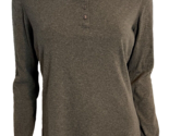 Duluth Trading Co Women&#39;s Knit LS Henley Shirt Charcoal Gray Size M - £12.69 GBP