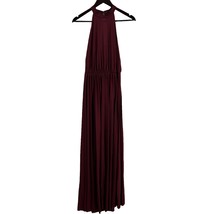 ASOS Design Halter Pleated Waist Maxi Dress Burgundy Size 12 New - £24.02 GBP