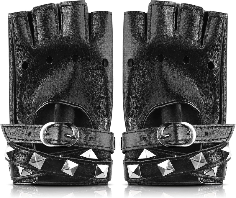Accmor Leather Punk Gloves Fingerless Gloves for Women Driving Cycling Sports Co Item image 2
