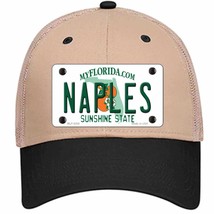 Naples Florida Novelty Khaki Mesh License Plate Hat - £23.37 GBP