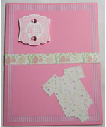Stampin Up! Handmade Cutest Baby Ever Pink card w/envelope Bodysuit Dime... - $10.46 CAD