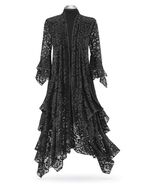 SMALL STEVIE NICK'S LACE BLACK  ARTDECO GYPSY BOHEMIAN DELUXE DUSTER  - $247.49