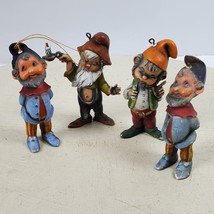 Vintage Lot of 4 Plastic Snow White Dwarfs Ornaments Made in Hong Kong - £17.29 GBP