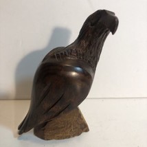 Vintage Nicely Carved Wood Eagle Hawk Figurine Statue 4” Perched Folk Decor - £18.58 GBP