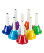 Hand Bell Set - 8 Note Diatonic Metal Bells With Song Sheet Musical Instrument f - $38.99