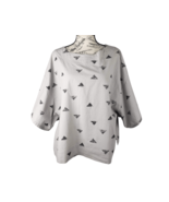 GRADE &amp; GATHER Triangle Print Gray Beachie Kimono Tunic Blouse Top Women... - $47.51