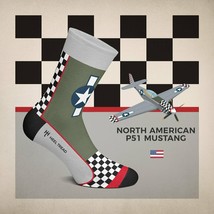 Heel Tread - P51 Mustang Socks - EU 41-46 UK (7½-11½) US (8-12) Made in ... - £15.91 GBP