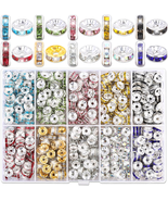 Rondelle Spacer Beads for Jewelry Making, 600 Pieces Rhinestone Spacer B... - $214.90 MXN