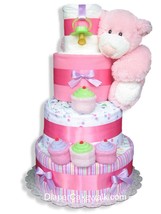 Pink Sampler Baby Diaper Cake - £126.07 GBP