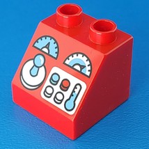 Duplo Lego Control Panel 49559 Red Brick Printed Buttons Accessory - $3.70