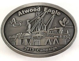 Woodside Atwood Eagle Oil Rig 2013 Campaign Oil Gas Drill Rig Oval Belt Buckle  - £8.73 GBP