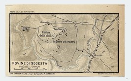 1925 Original Vintage Miniature Map Of Rovine Di Segesta Temple / Sicily / Italy - £13.44 GBP
