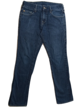 True Religion Mens 31x34 Ricky Relaxed Straight Fit Blue Faded Medium Wash Jeans - £28.06 GBP