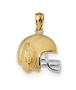 14K Two Tone Gold Football Helmet Pendant - £133.27 GBP