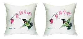 Pair of Betsy Drake Hummingbird No Cord Pillows 18 Inch X 18 Inch - £62.29 GBP