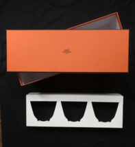 Hermes box for dinnerware cups rectangle with insert orange empty - $18.80
