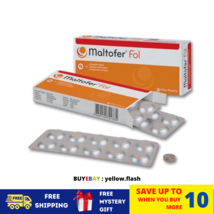 1 Box Maltofer Fol Chewable Tablets 30&#39;S For Iron Deficiency Free Shipping - £21.63 GBP